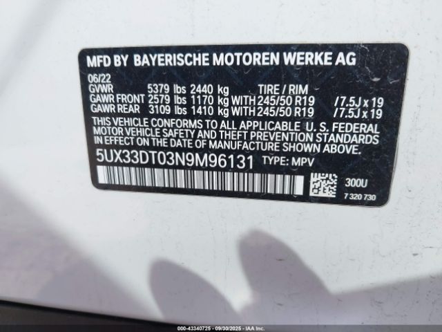 2022 BMW X4 5UX33DT03N9M96131 Photo 8