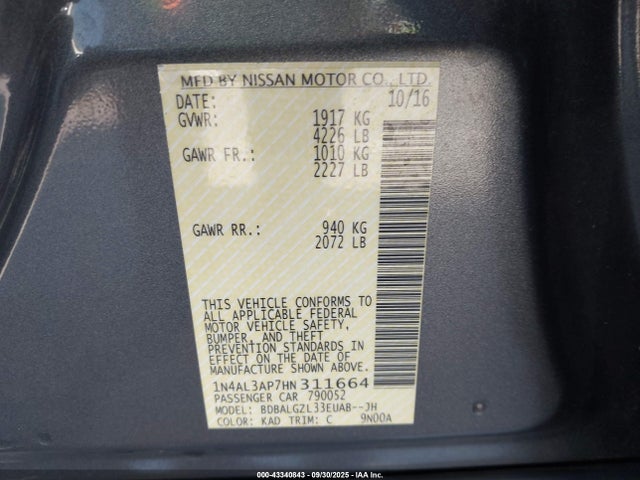 1N4AL3AP7HN311664 Nissan 2017
