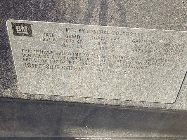 Chevrolet LUV 2014 1G1PE5SB1E7380808 Image 9