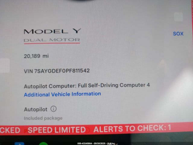 2023 TESLA MODEL Y 7SAYGDEF0PF811542 Photo 6