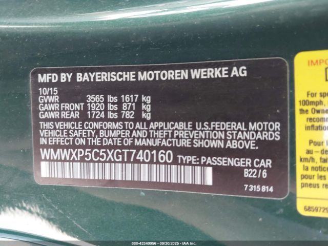 2016 MINI HARDTOP WMWXP5C5XGT740160 Photo 8