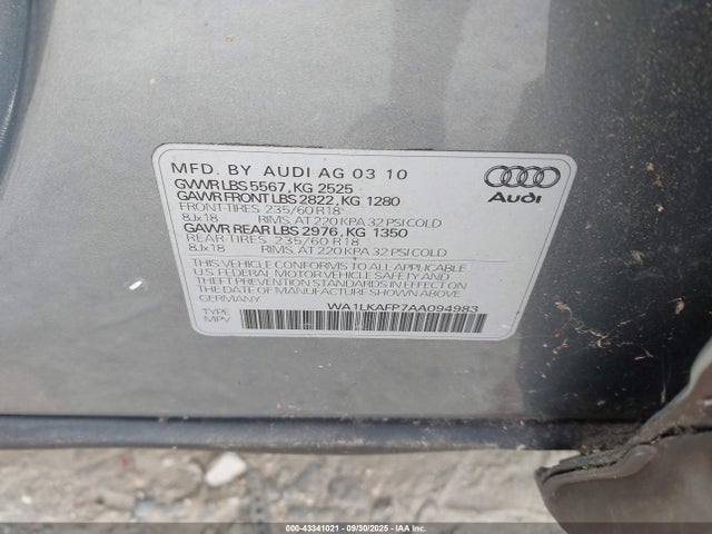2010 AUDI Q5 WA1LKAFP7AA094983 Photo 8