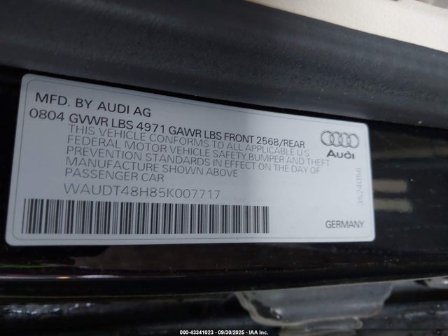 2005 AUDI A4 WAUDT48H85K007717 Photo 8