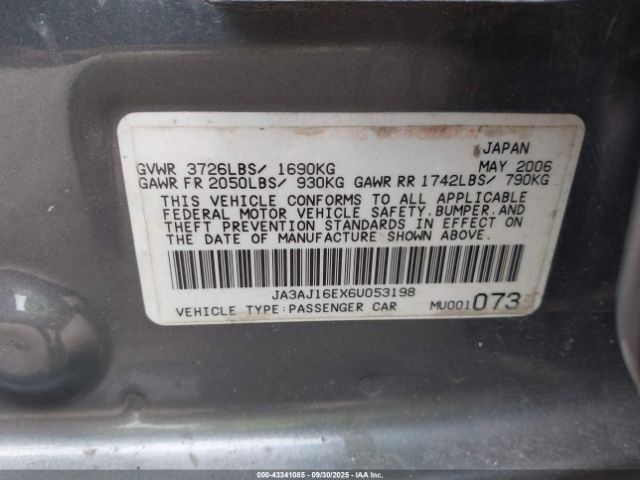 2006 MITSUBISHI LANCER JA3AJ16EX6U053198 Photo 8