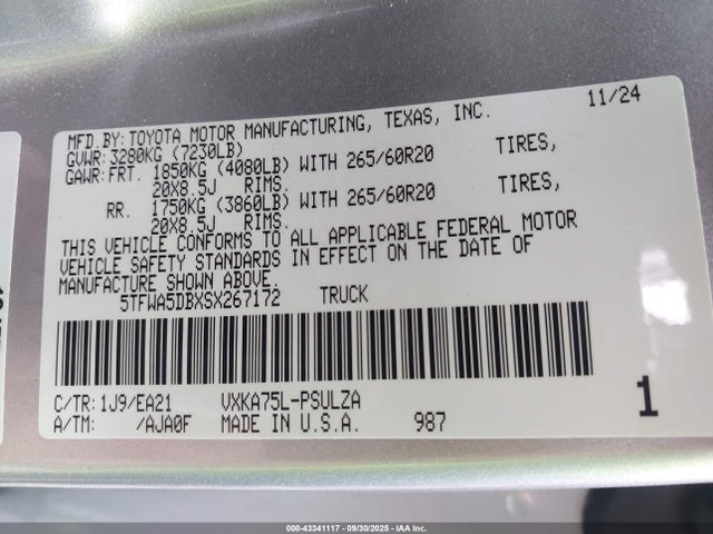 5TFWA5DBXSX267172 Toyota v35a-fts