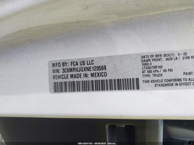 2022 RAM PROMASTER 3500 3C6MRVJGXNE120569 Photo 8