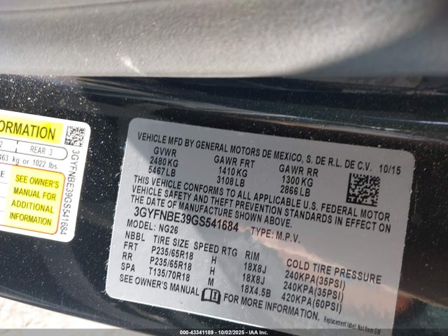 2016 CADILLAC SRX 3GYFNBE39GS541684 Photo 8