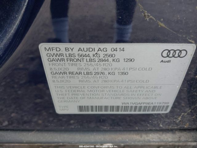 2014 AUDI SQ5 WA1VGAFP9EA119799 Photo 8