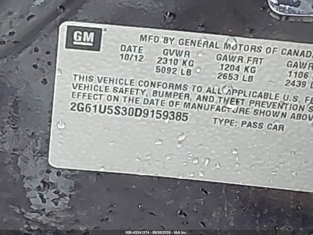 2013 CADILLAC XTS 2G61U5S30D9159385 Photo 8