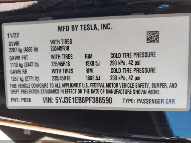 2023 TESLA MODEL 3 5YJ3E1EB8PF388590 Photo 8