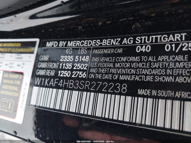 Mercedes-Benz m254 2025 W1KAF4HB3SR272238 Image 9