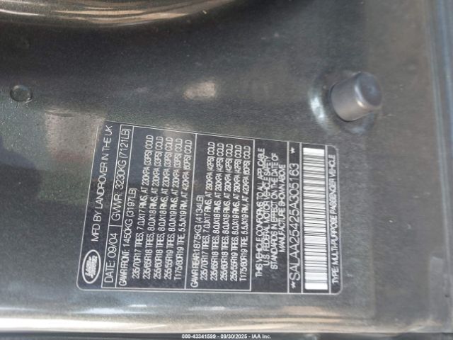 2005 LAND ROVER LR3 SALAA25425A305163 Photo 8