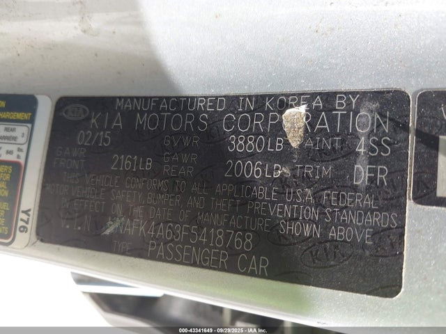 KIA dohc mpi nu 2015 KNAFK4A63F5418768 Image 9
