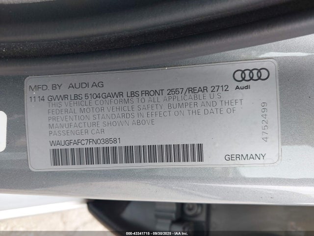2015 AUDI A6 WAUGFAFC7FN038581 Photo 8