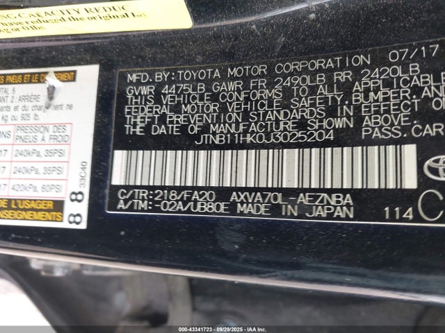 JTNB11HK0J3025204 Toyota a25a-fks