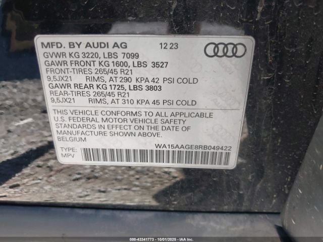 2024 AUDI Q8 E-TRON WA15AAGE8RB049422 Photo 8