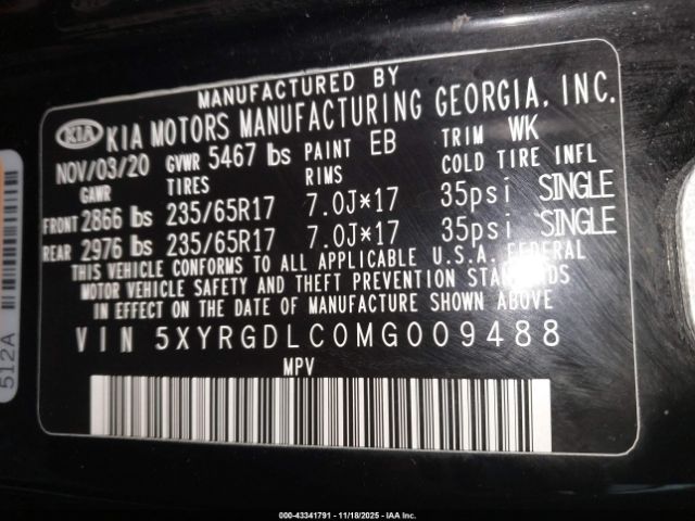 2021 KIA SORENTO 5XYRGDLC0MG009488 Photo 8