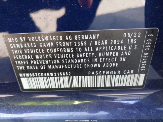 2022 VOLKSWAGEN GOLF GTI WVW987CD4NW215652 Photo 8