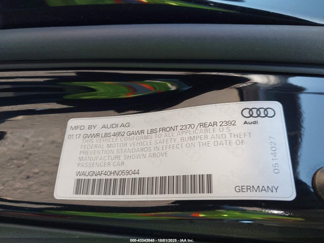 WAUGNAF40HN059044 Audi A4
