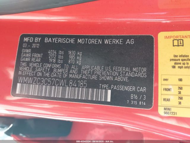 2012 MINI COOPER S COUNTRYMAN WMWZC3C57CWL84185 Photo 8