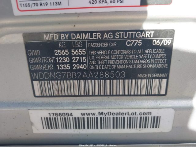 2010 MERCEDES-BENZ S 550 WDDNG7BB2AA288503 Photo 8