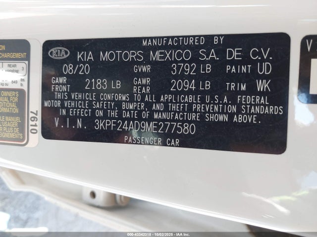 KIA Forte Lxs 2021 3KPF24AD9ME277580 Image 9