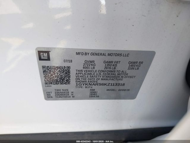 2019 CADILLAC XT5 1GYKNARS6KZ113318 Photo 8