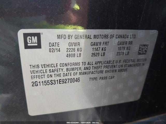 Chevrolet lfx 2014 2G1155S31E9270046 Image 9