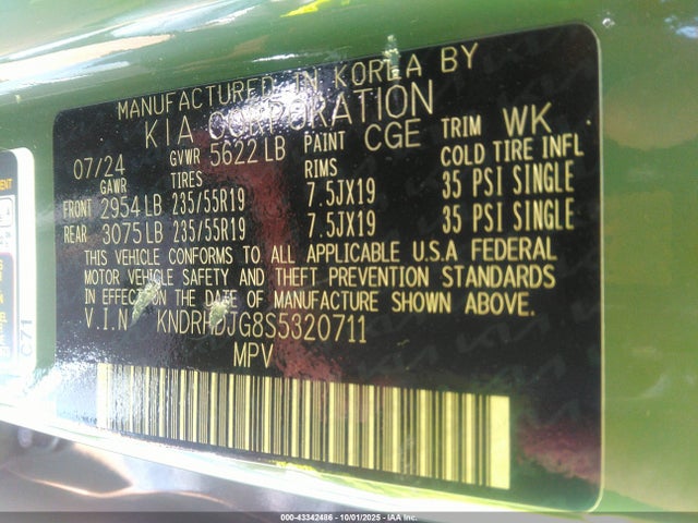 KNDRHDJG8S5320711 KIA t-gdi gamma-ii