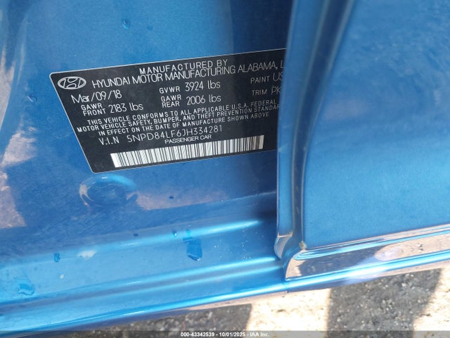 5NPD84LF6JH334281 Hyundai Elantra Value Edition