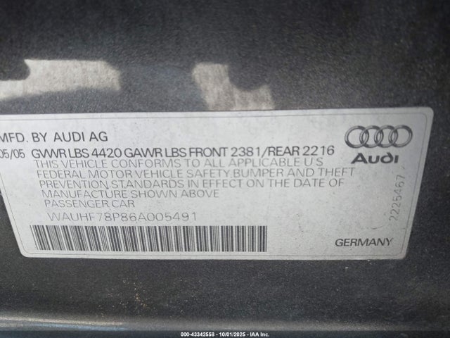 2006 AUDI A3 WAUHF78P86A005491 Photo 8