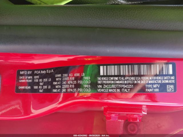 2015 JEEP RENEGADE ZACCJBDT7FPB43251 Photo 8