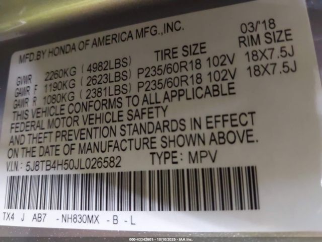 2018 ACURA RDX 5J8TB4H50JL026582 Photo 8