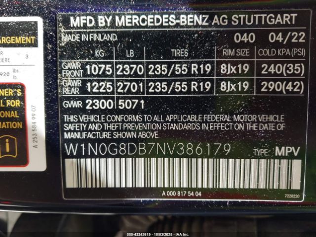 2022 MERCEDES-BENZ GLC 300 W1N0G8DB7NV386179 Photo 8