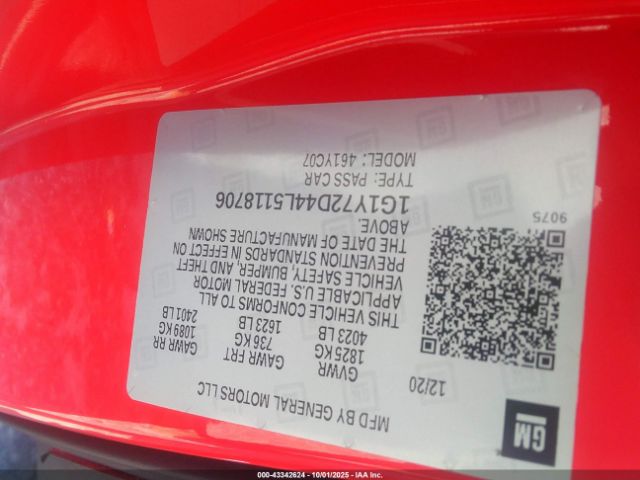 2020 CHEVROLET CORVETTE STINGRAY 1G1Y72D44L5118706 Photo 8