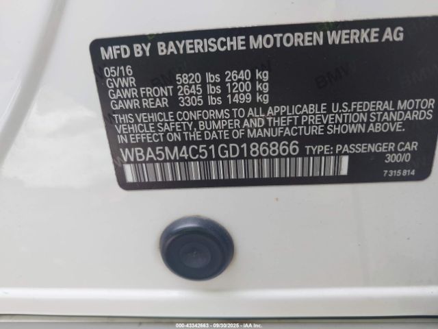 2016 BMW 535I GRAN TURISMO WBA5M4C51GD186866 Photo 8