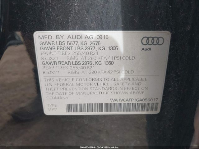 2016 AUDI SQ5 WA1VCAFP1GA056017 Photo 8