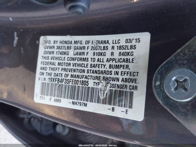19XFB4F35FE001805 Honda lea2