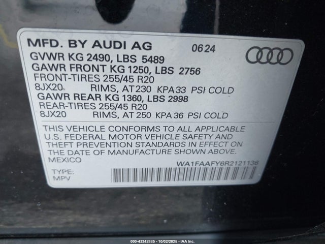 2024 AUDI Q5 WA1FAAFY6R2121136 Photo 8