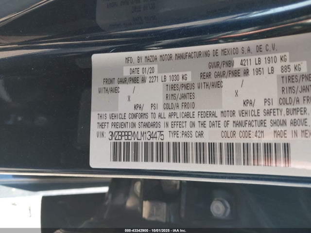 Mazda py cylinder deactivation 2020 3MZBPBEMXLM134475 Image 9