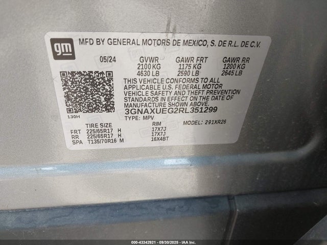 3GNAXUEG2RL351299 Chevrolet Equinox Awd Lt