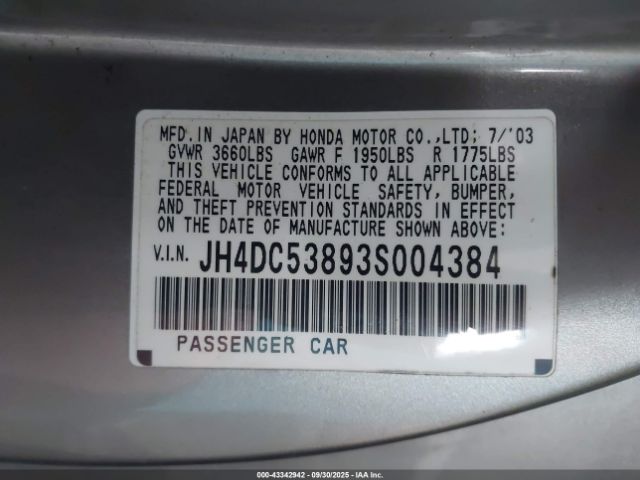 2003 ACURA RSX JH4DC53893S004384 Photo 8