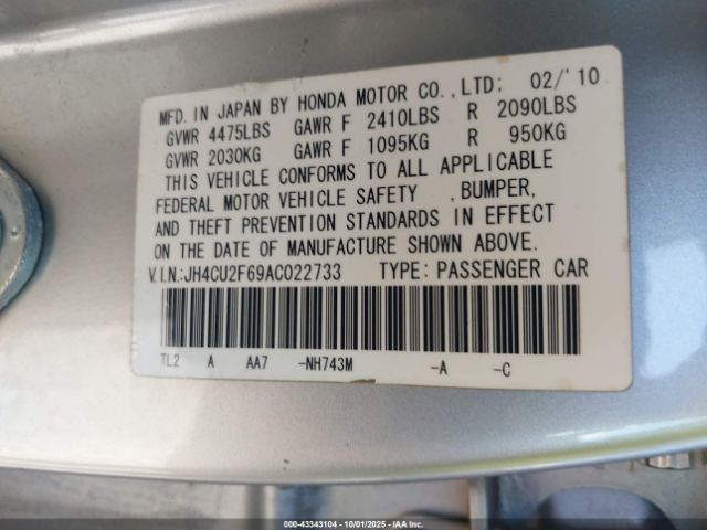 2010 ACURA TSX JH4CU2F69AC022733 Photo 8
