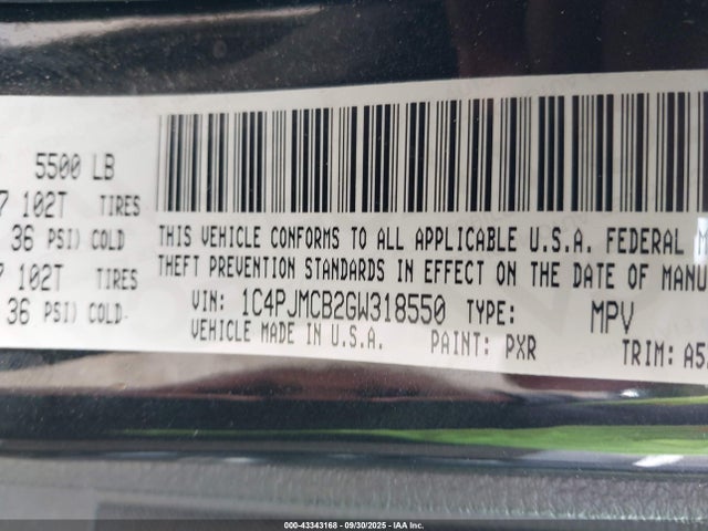 1C4PJMCB2GW318550 Jeep 2016