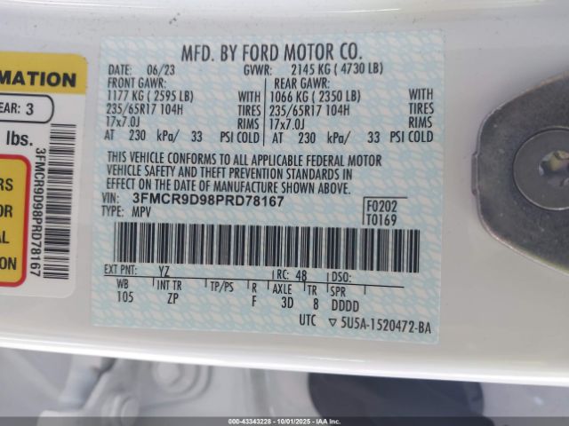 2023 FORD BRONCO SPORT 3FMCR9D98PRD78167 Photo 8