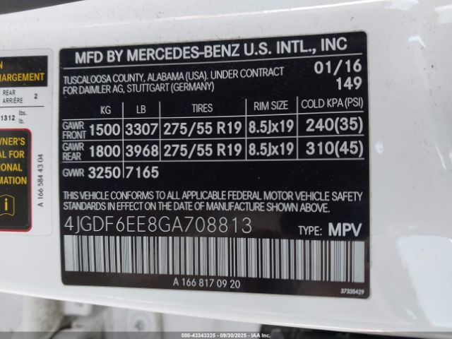 2016 MERCEDES-BENZ GL 450 4JGDF6EE8GA708813 Photo 8