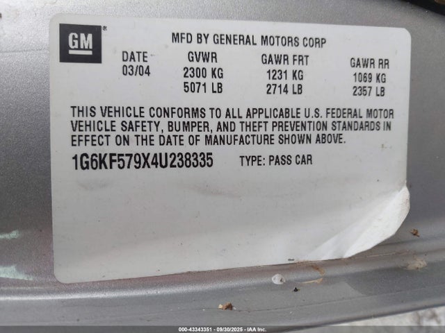 2004 CADILLAC DEVILLE 1G6KF579X4U238335 Photo 8