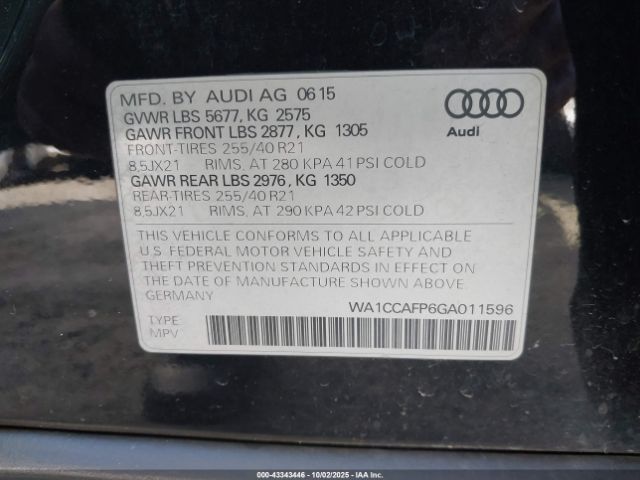 2016 AUDI SQ5 WA1CCAFP6GA011596 Photo 8