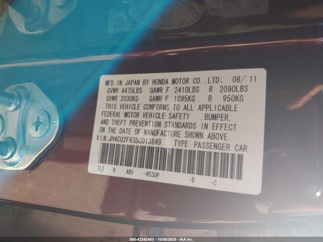 2011 ACURA TSX JH4CU2F63BC013849 Photo 8