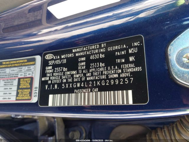 2019 KIA OPTIMA 5XXGW4L21KG299257 Photo 8